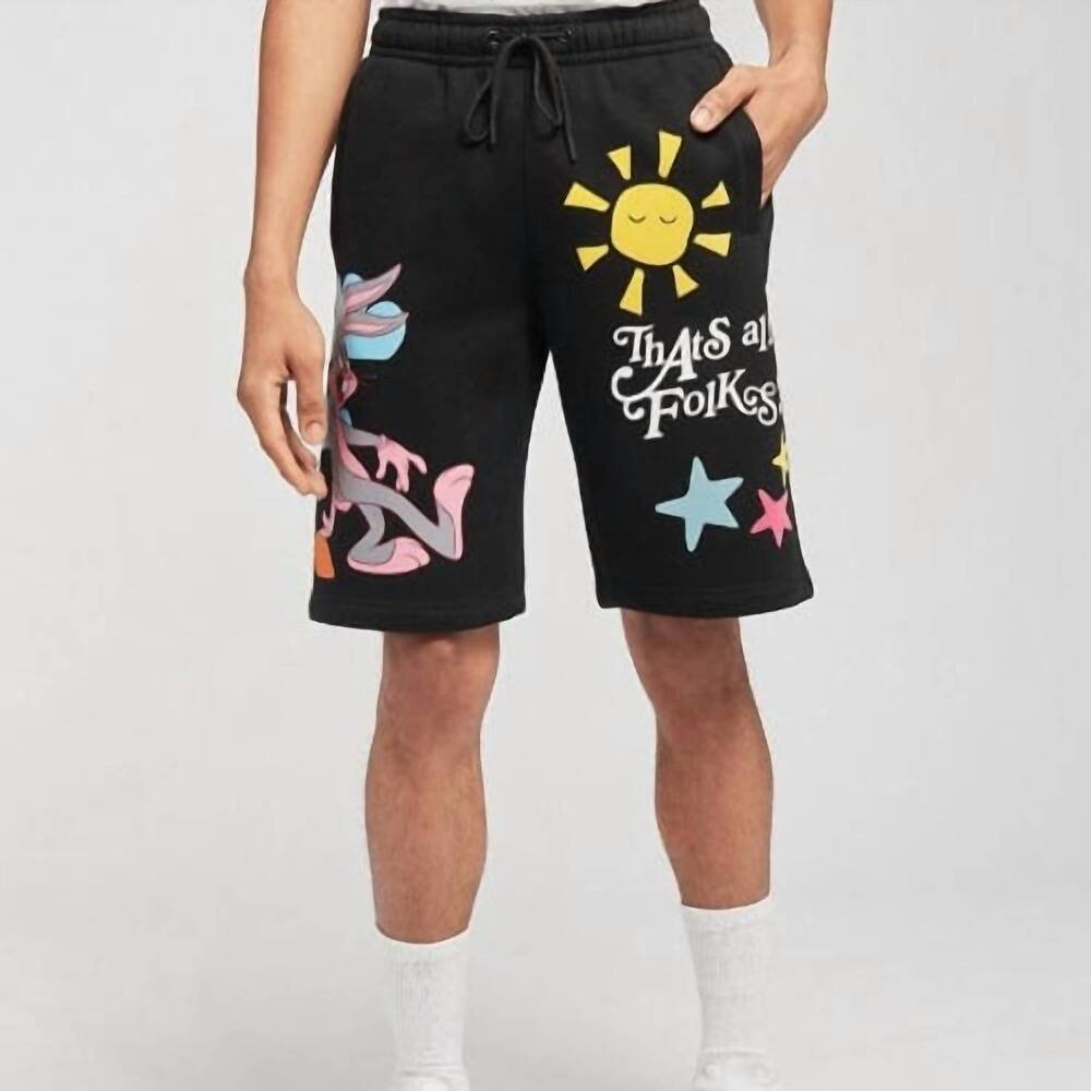 NEW FREEZE MAX men's looney tunes that's all folks shorts in black
